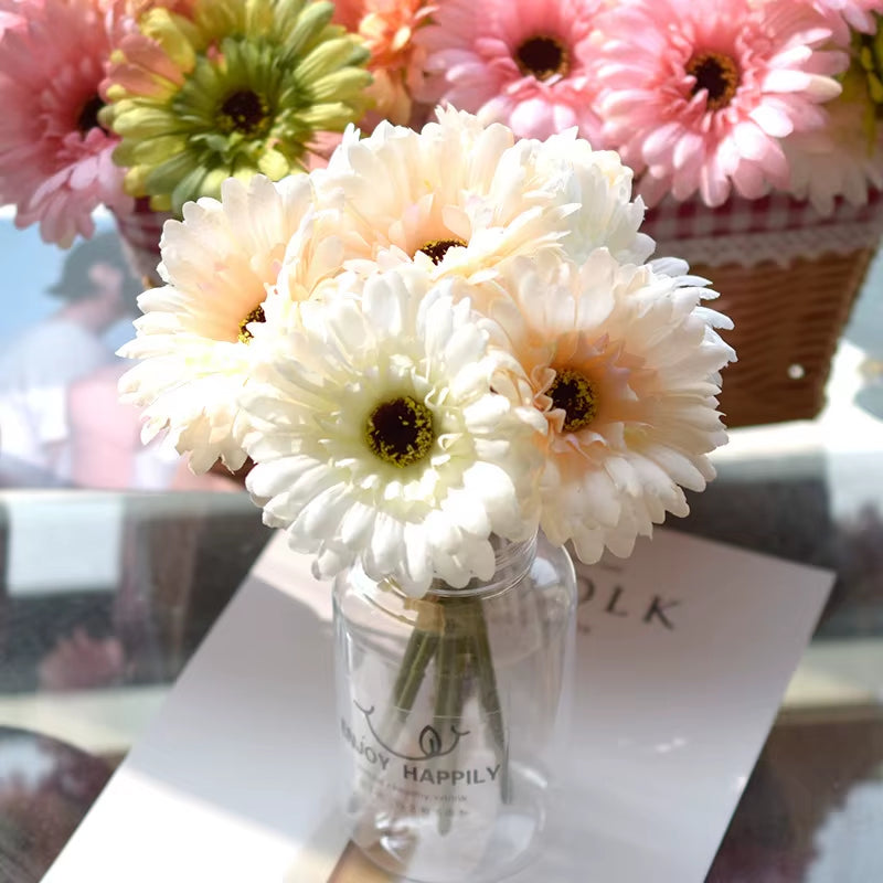 1Pc/3Pc/6Pc Artificial Silk Gerbera Flowers Wedding Home Verandahs Table Decor Fake Daisy Chrysanthemum Party Home Decoration