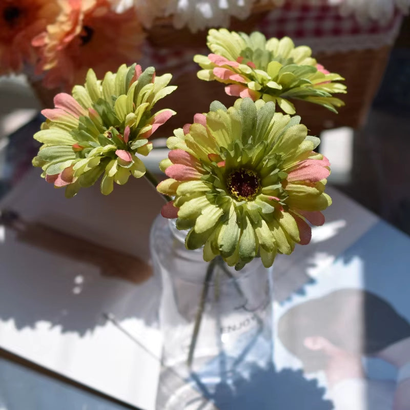 1Pc/3Pc/6Pc Artificial Silk Gerbera Flowers Wedding Home Verandahs Table Decor Fake Daisy Chrysanthemum Party Home Decoration