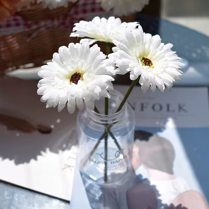 1Pc/3Pc/6Pc Artificial Silk Gerbera Flowers Wedding Home Verandahs Table Decor Fake Daisy Chrysanthemum Party Home Decoration