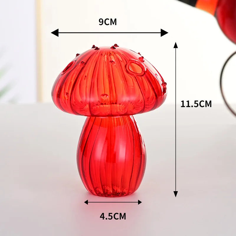 Transparent Jelly Color Mushroom Glass Vase Aromatherapy Bottle Home Small Vase Hydroponic Flower Pot Simple Table Decoration