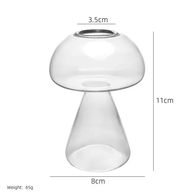 Transparent Jelly Color Mushroom Glass Vase Aromatherapy Bottle Home Small Vase Hydroponic Flower Pot Simple Table Decoration