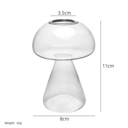 Transparent Jelly Color Mushroom Glass Vase Aromatherapy Bottle Home Small Vase Hydroponic Flower Pot Simple Table Decoration