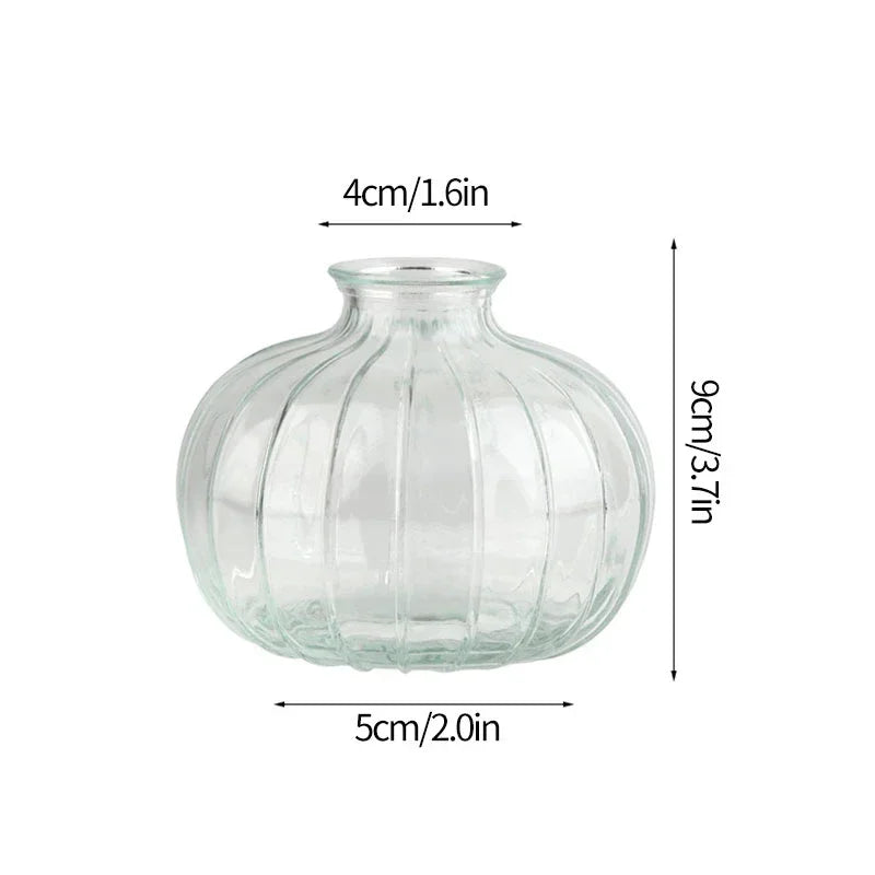 Clear Glass Vase Modern Decorative Small Flowers Vases Minimalist Floral Vases Aesthetic Home Decor Wedding Table Centerpieces