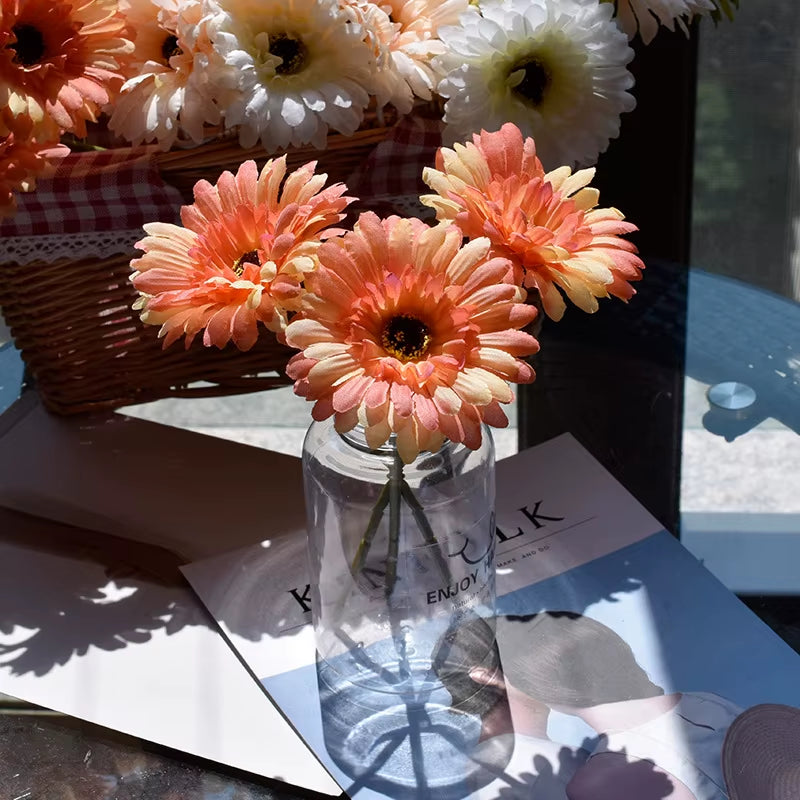 1Pc/3Pc/6Pc Artificial Silk Gerbera Flowers Wedding Home Verandahs Table Decor Fake Daisy Chrysanthemum Party Home Decoration