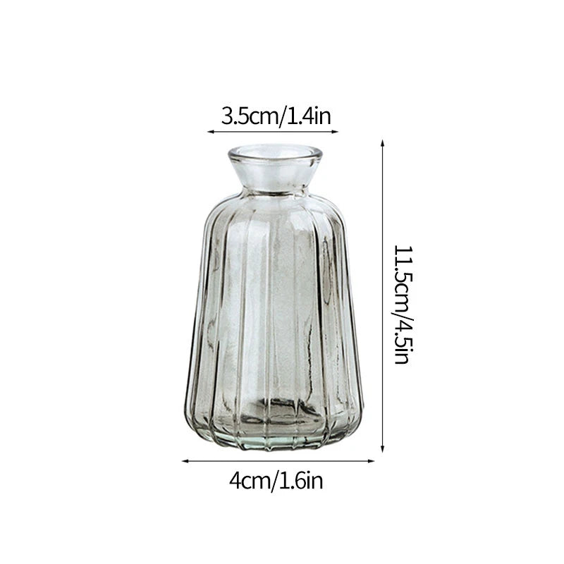 Clear Glass Vase Modern Decorative Small Flowers Vases Minimalist Floral Vases Aesthetic Home Decor Wedding Table Centerpieces