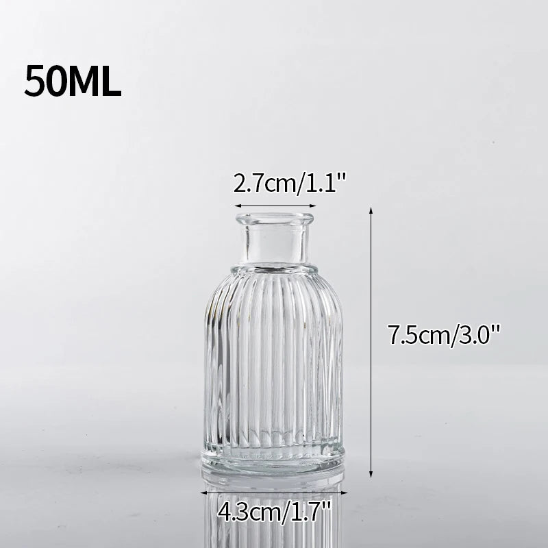 Clear Glass Vase Modern Decorative Small Flowers Vases Minimalist Floral Vases Aesthetic Home Decor Wedding Table Centerpieces