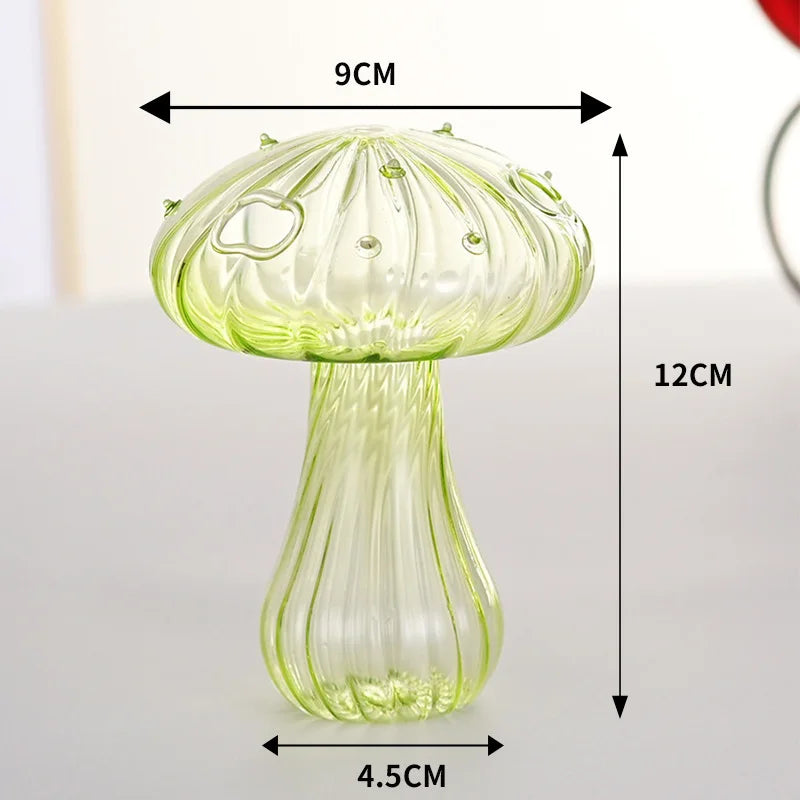 Transparent Jelly Color Mushroom Glass Vase Aromatherapy Bottle Home Small Vase Hydroponic Flower Pot Simple Table Decoration