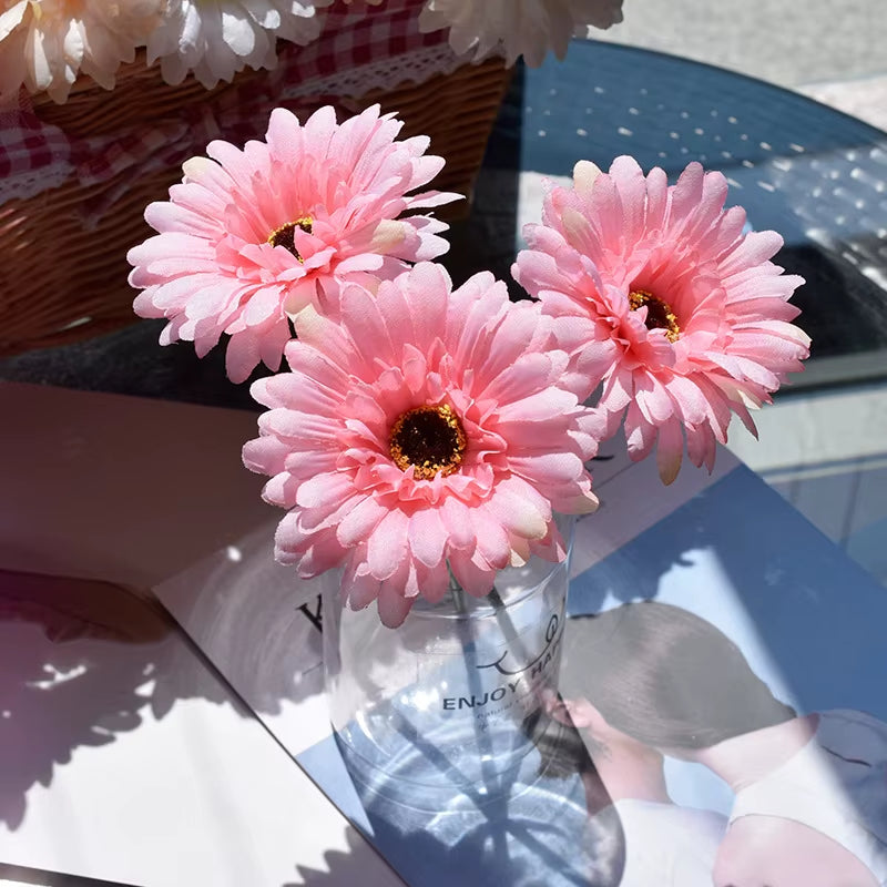 1Pc/3Pc/6Pc Artificial Silk Gerbera Flowers Wedding Home Verandahs Table Decor Fake Daisy Chrysanthemum Party Home Decoration