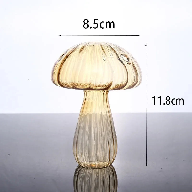 Transparent Jelly Color Mushroom Glass Vase Aromatherapy Bottle Home Small Vase Hydroponic Flower Pot Simple Table Decoration