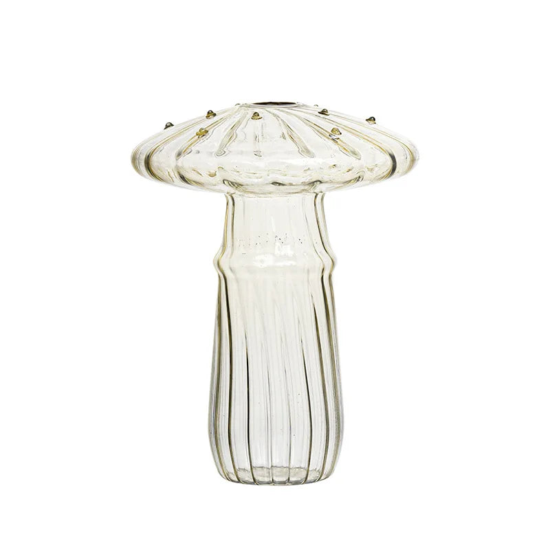 Transparent Jelly Color Mushroom Glass Vase Aromatherapy Bottle Home Small Vase Hydroponic Flower Pot Simple Table Decoration